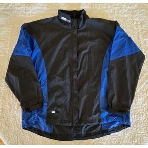 Illuminate Blue Cycling Reflective Zip Jacket Mens XL Running Vented Blue Black